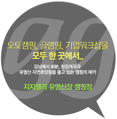 오토캠핑, 글램핑, 기업워크샵을 모두 한곳에서_지지벨리 유명산장 캠핑장